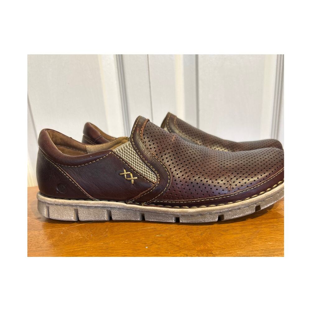 Born Sawyer Embossed Leather Slip on Loafers